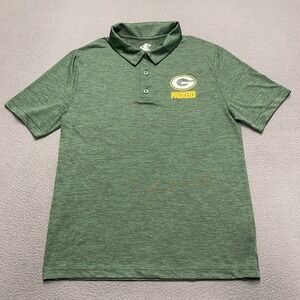 Green Bay Packers Shirt Mens Medium Green NFL Football‎ Logo Athletic Polyester